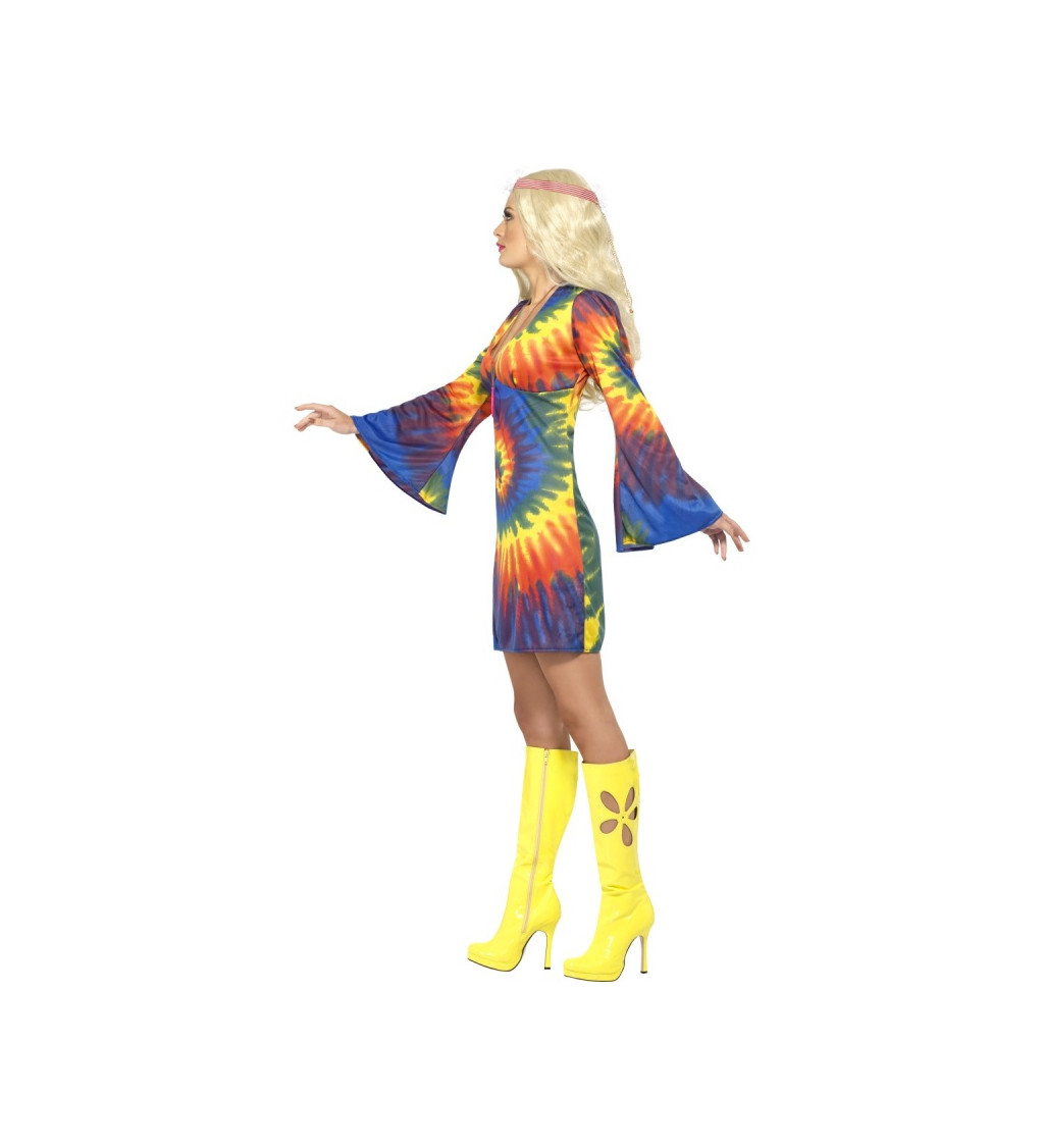 Dámský hippie kostým - duhové šaty