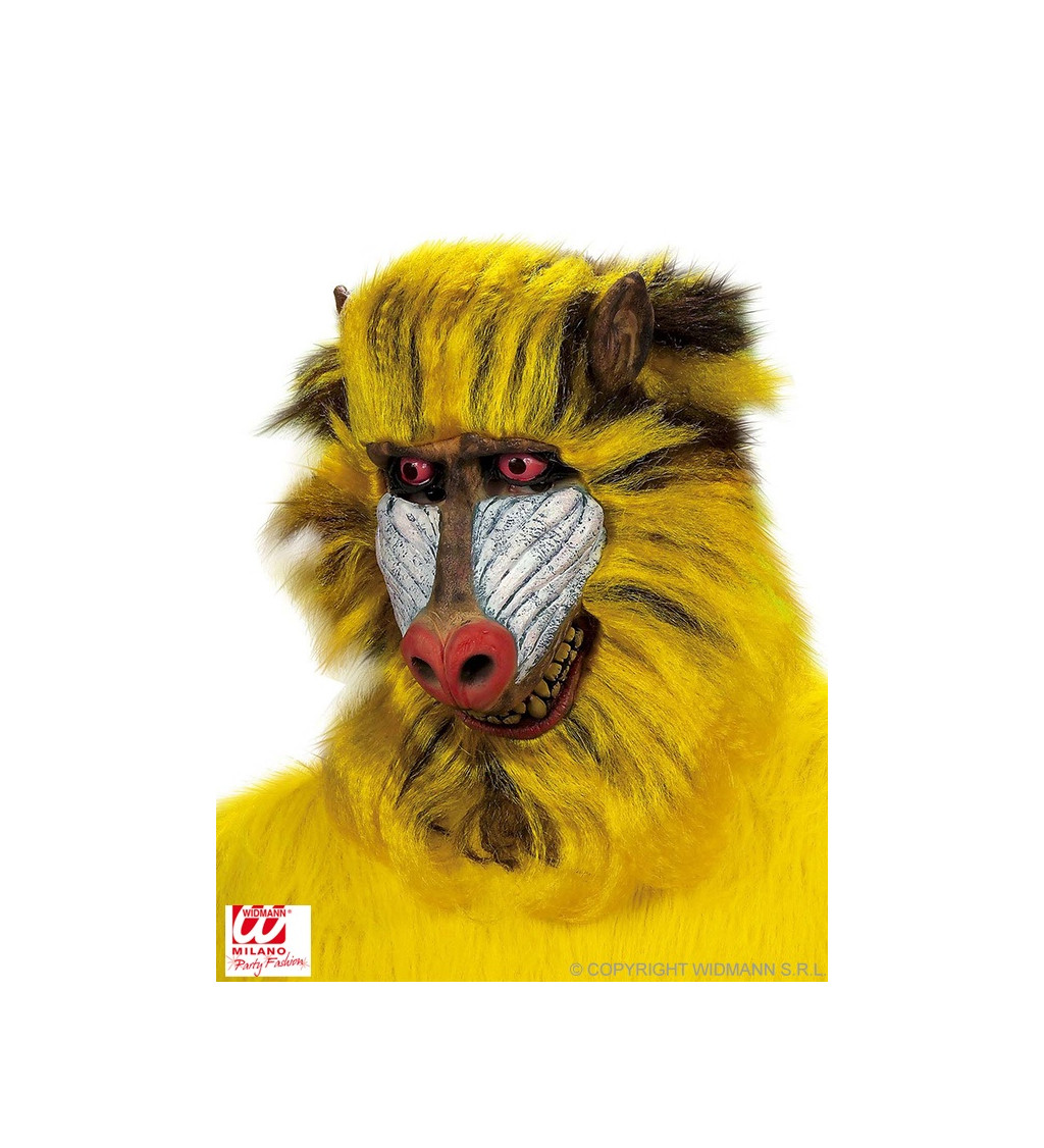 Latexová maska - Žlutý pavián