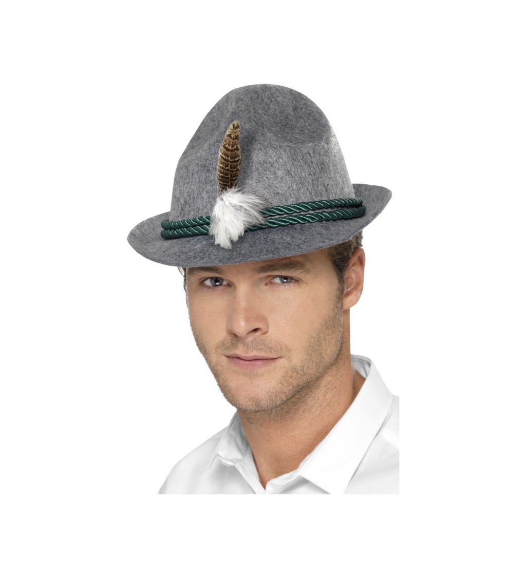 Bavorský klobouk - šedý