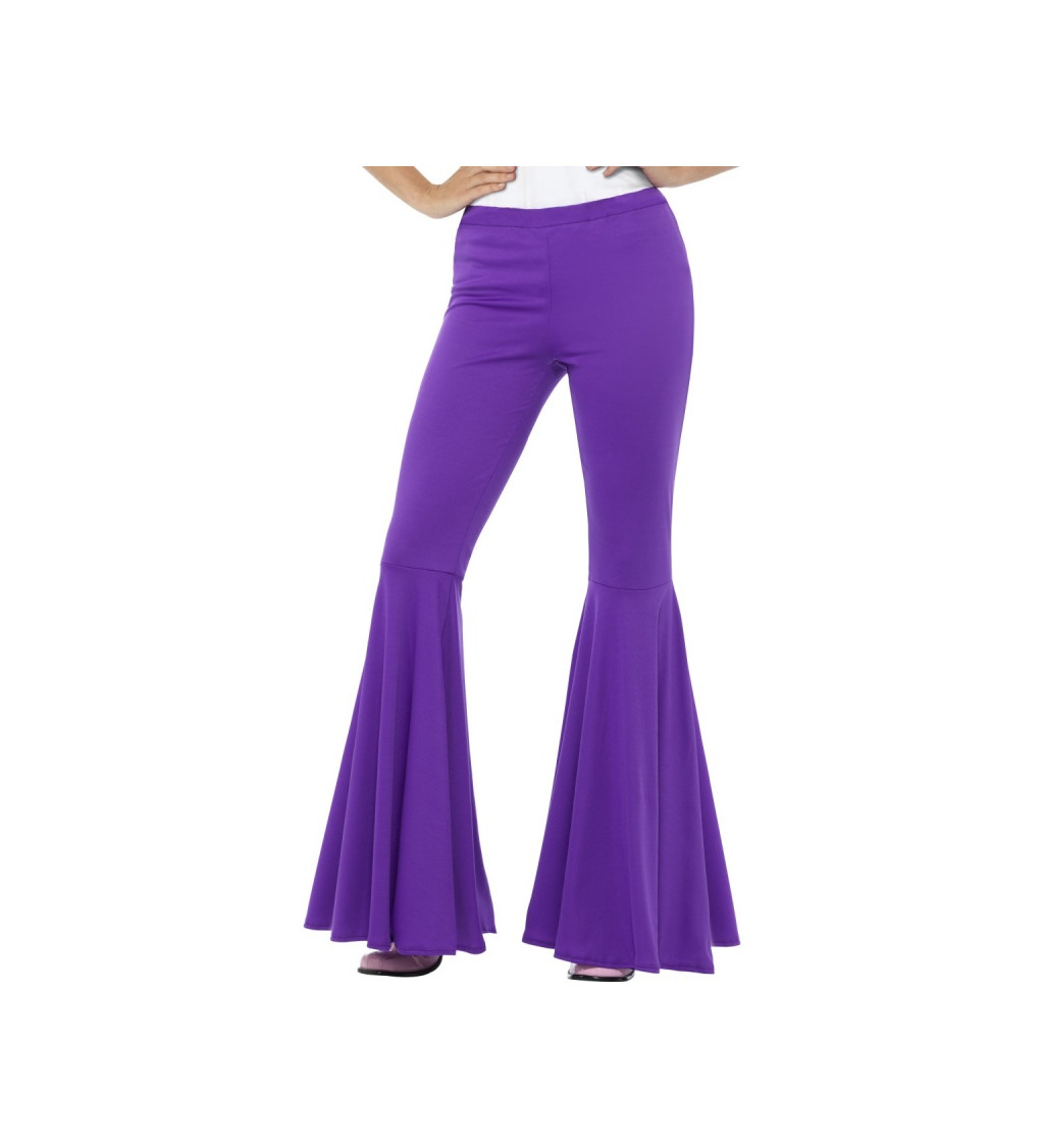 Dámské zvonové kalhoty - fialové
