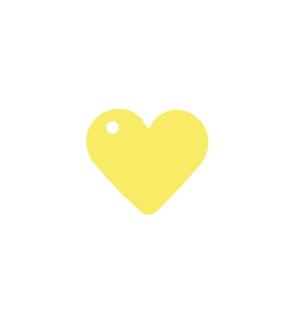 Jmenovka Srdce - žluté
