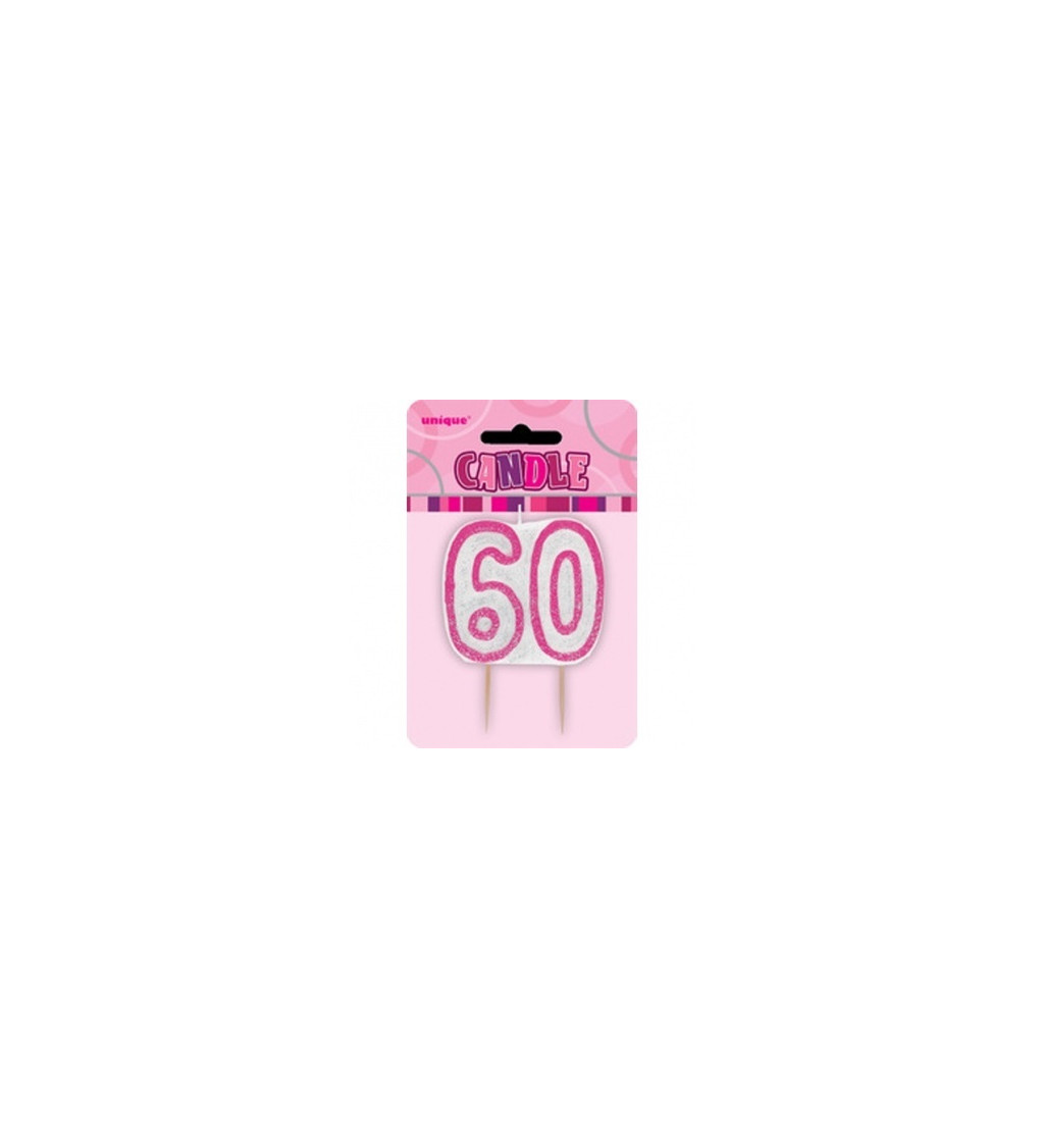 Dortová svíčka 60 (růžová)