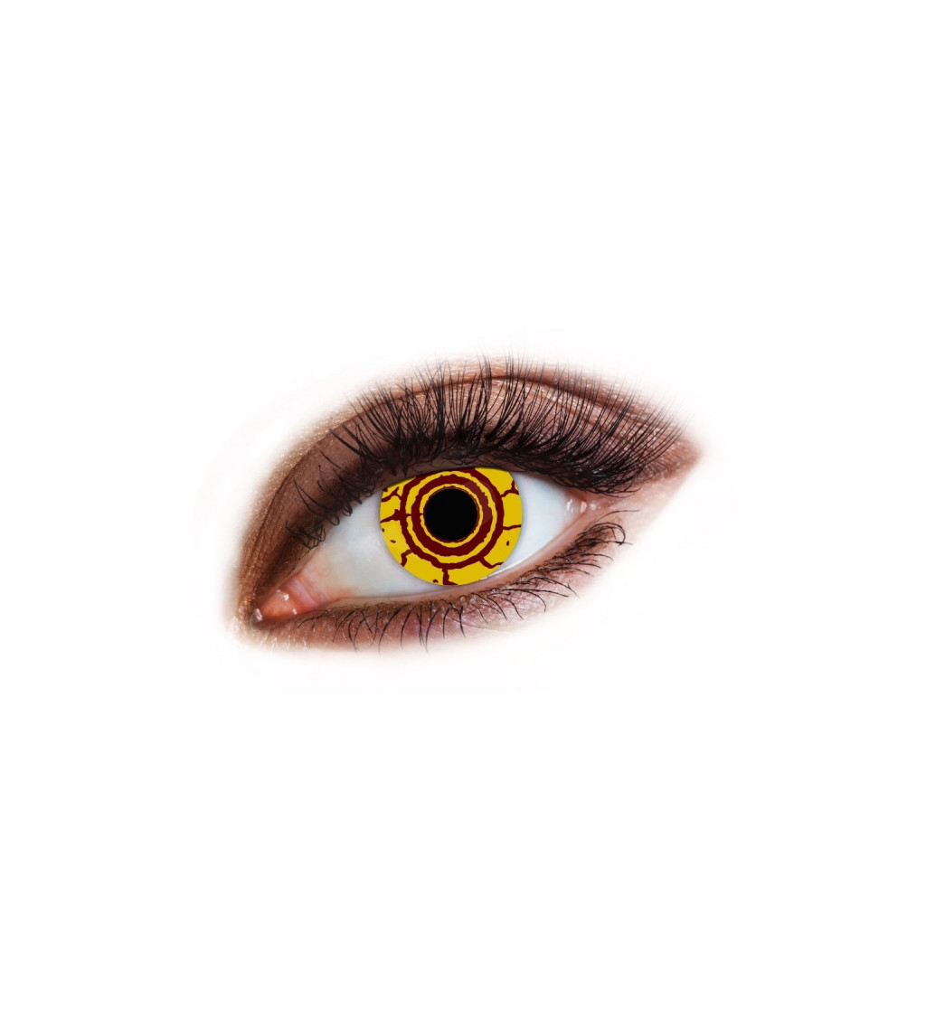 Nedioptrické kontaktní čočky - žluto-červené