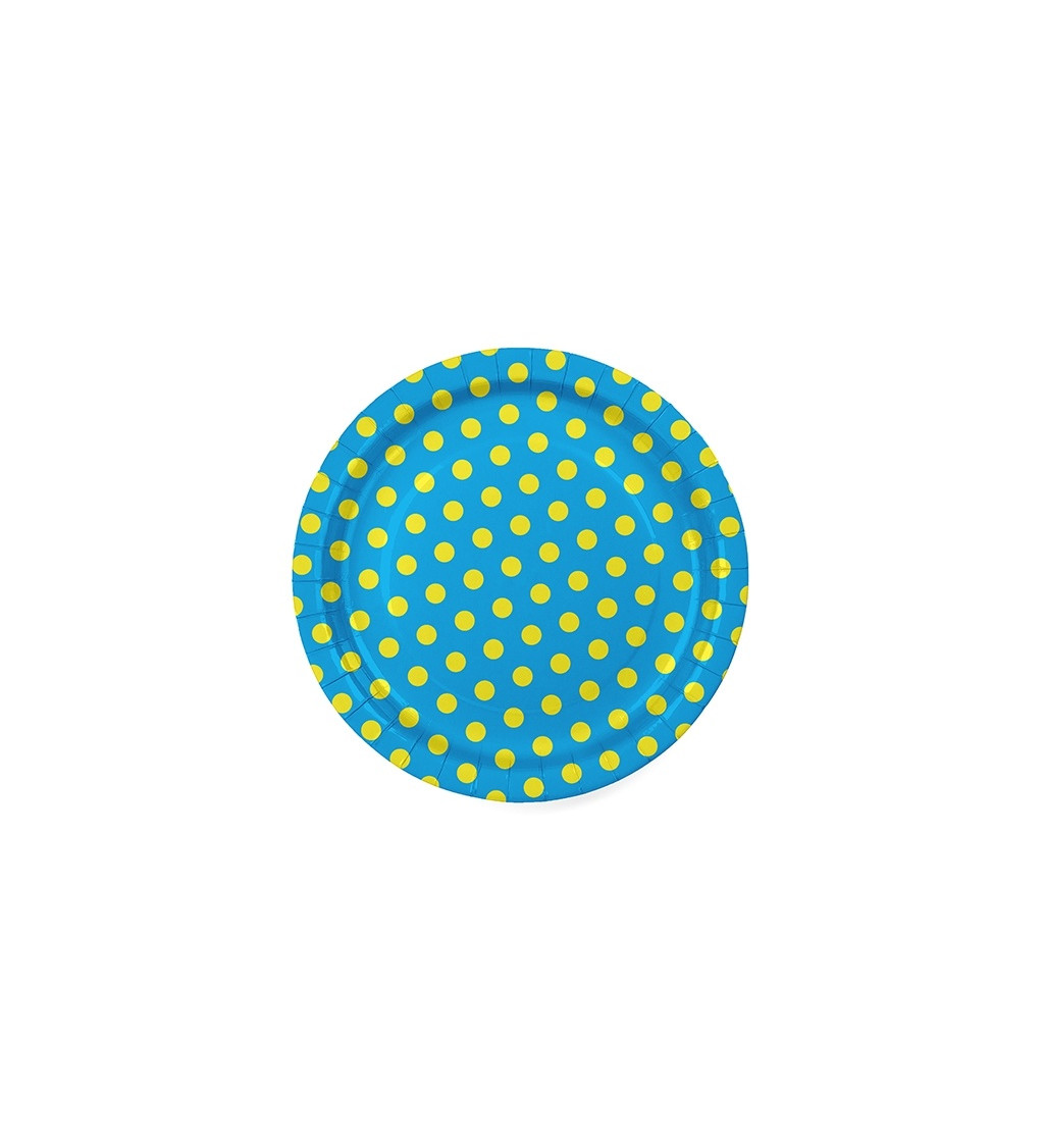 Talířky s puntíky (modro-žluté)