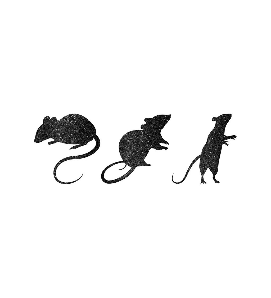 Papírové myšky - třpytivé