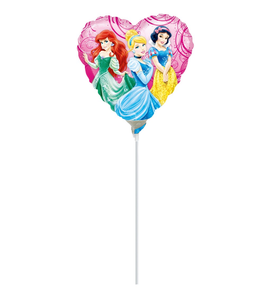Fóliový balónek srdce (motiv Disney princezny)