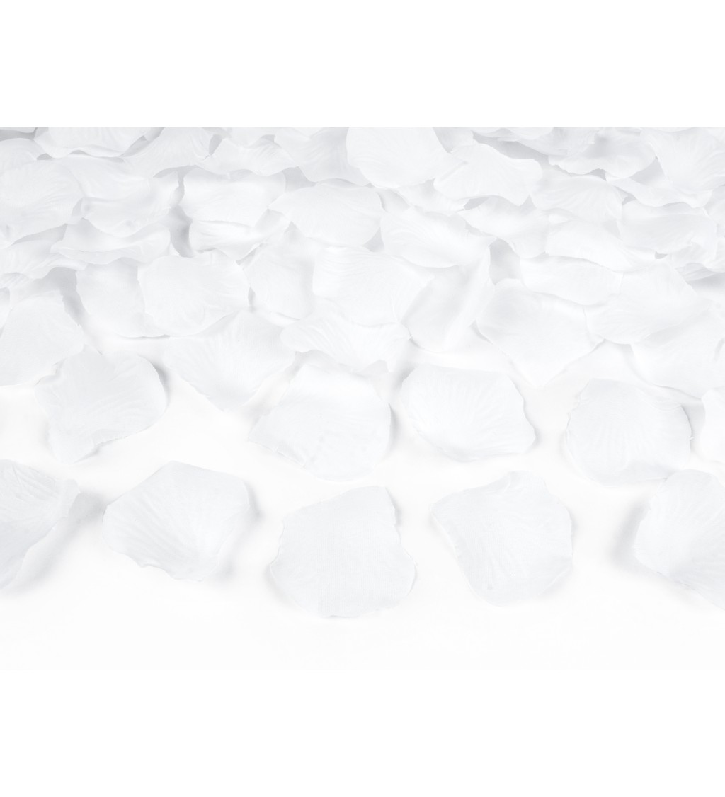 Vystřelovací konfety - bílé plátky růží, 80 cm