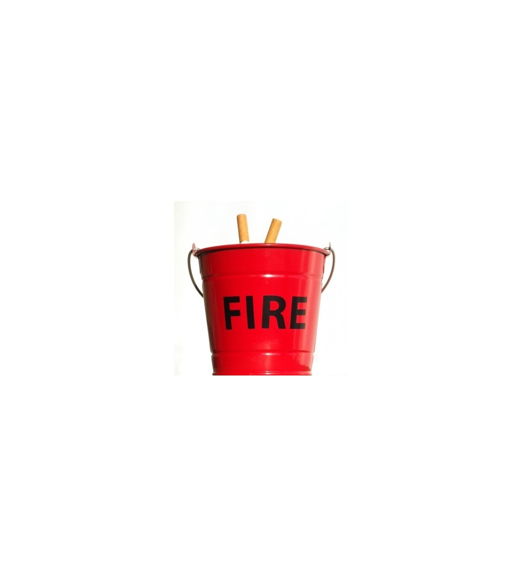 Popelník - protipožární kyblík s nápisem FIRE