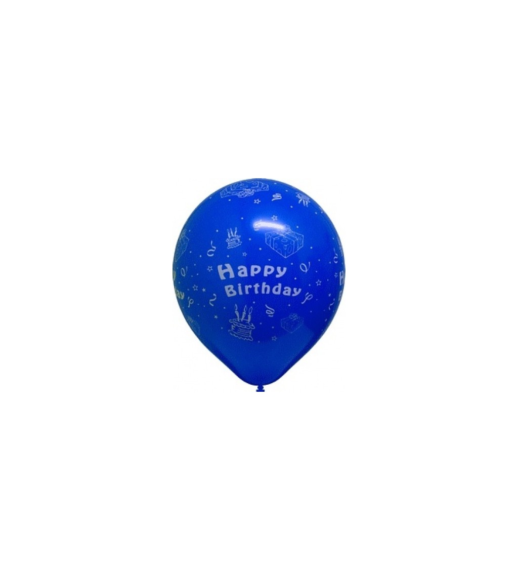 Balónek s nápisem Happy Birthday - jednobarevný 