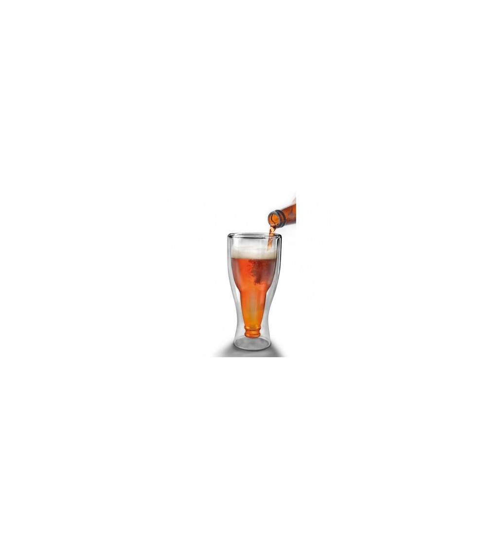 Pivní sklenka - motiv hrdla lahve