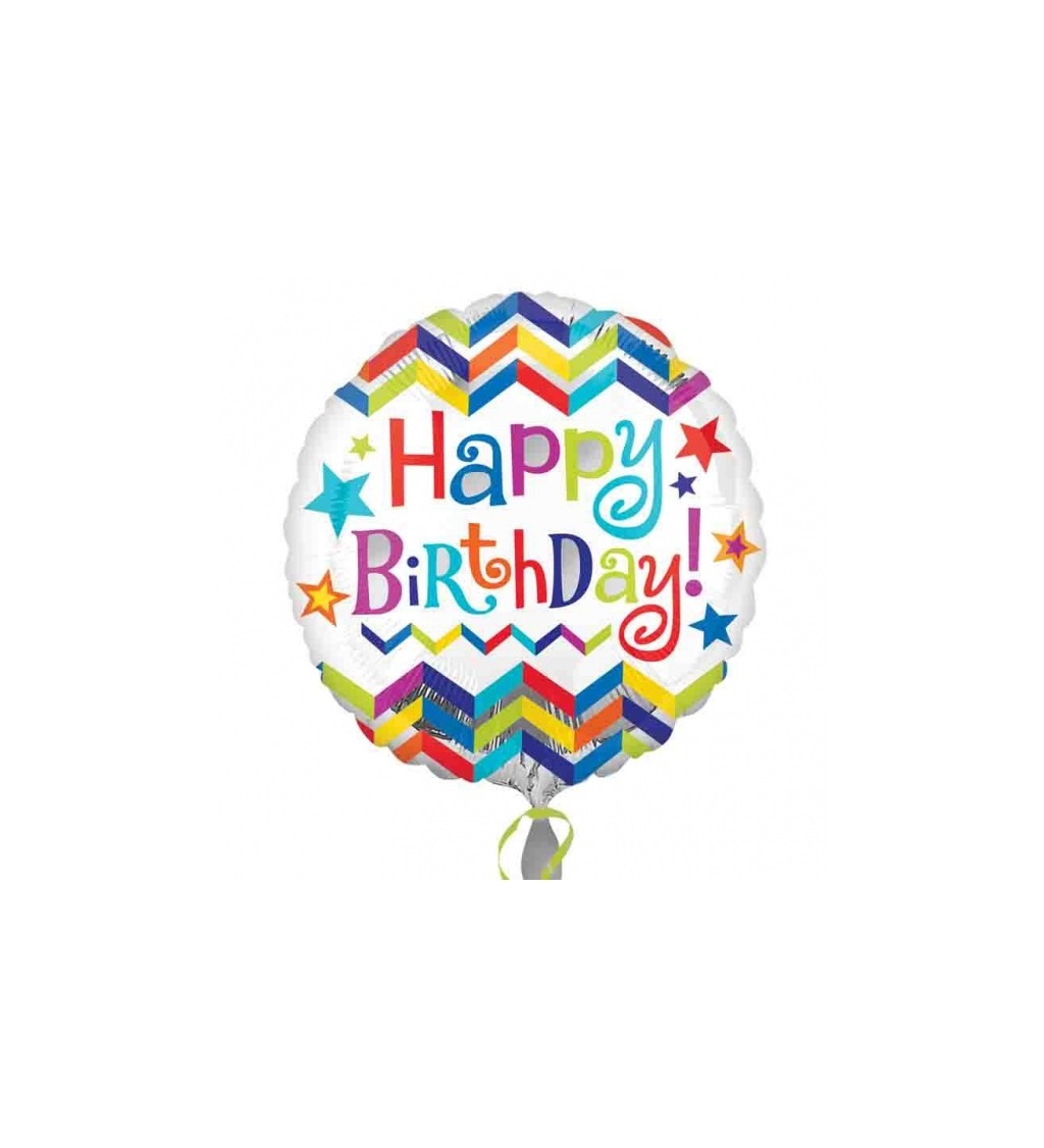 Foliový balónek Happy Birthday (kulatý)