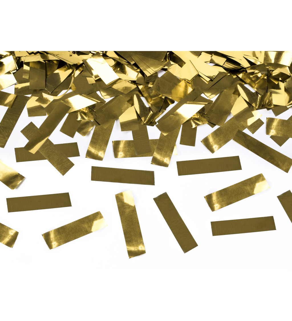 Vystřelovací konfety - zlaté pruhy, 60 cm