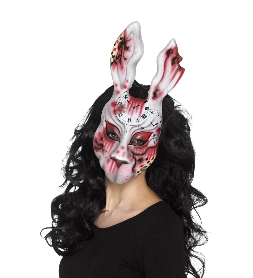Maska - zombie králík s hodinami