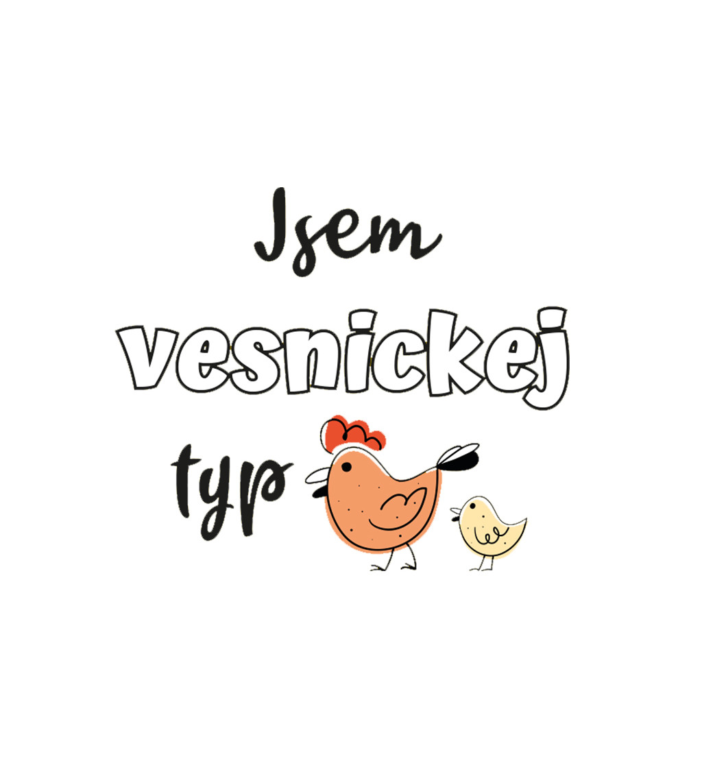 Pánské triko bílé - Jsem vesnickej typ