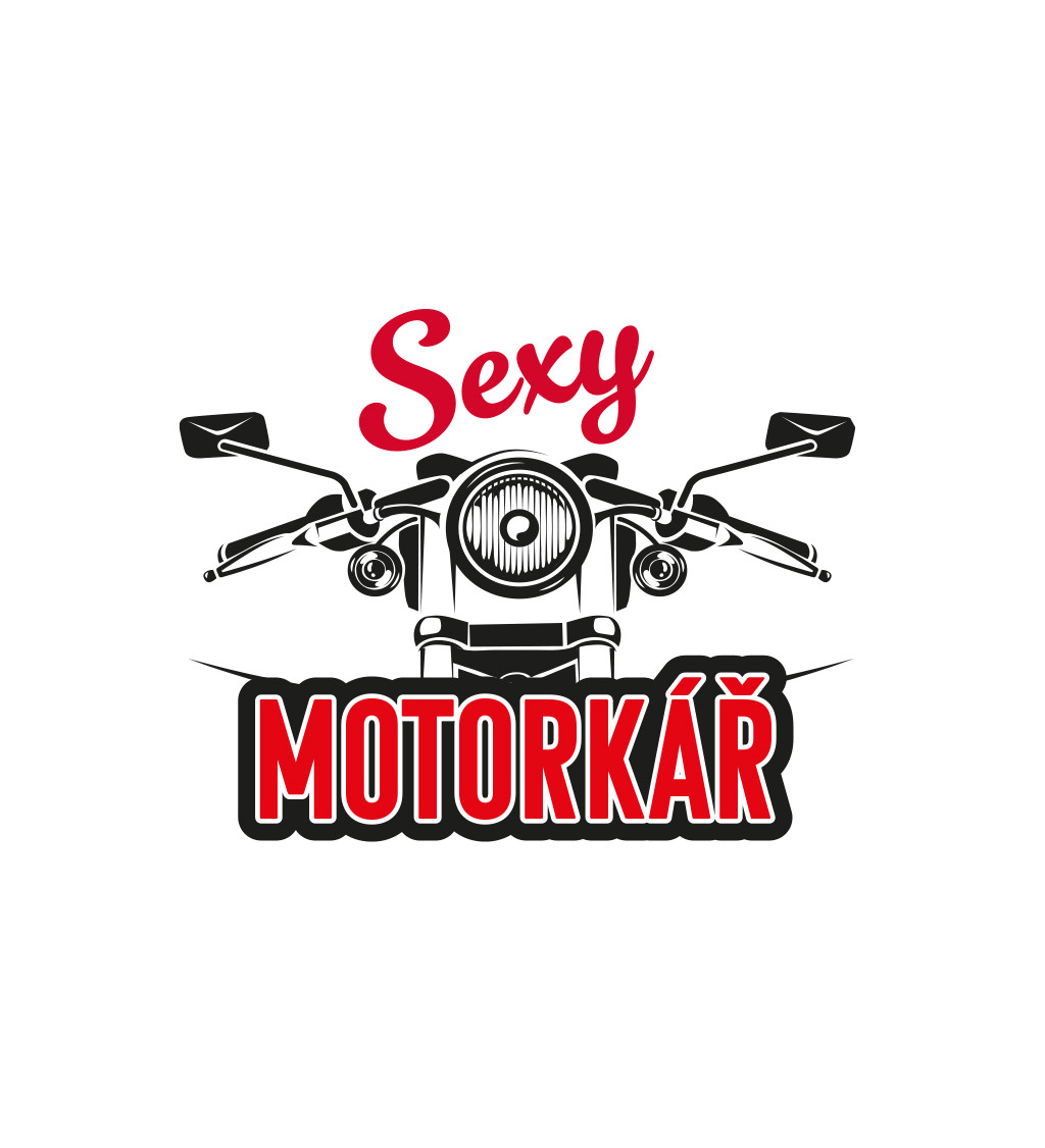 Pánské triko bílé - Sexy motorkář