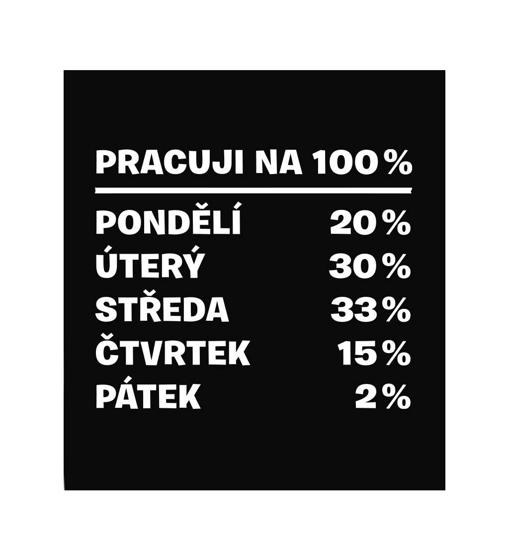 Dámské triko černé - Pracuji na 100%