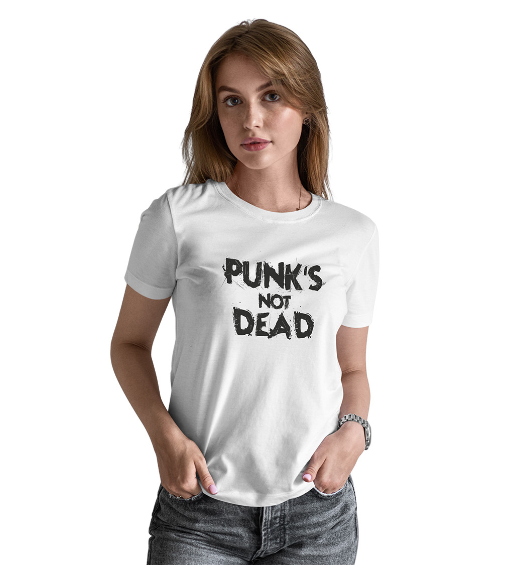 Dámské triko bílé - Punks not dead