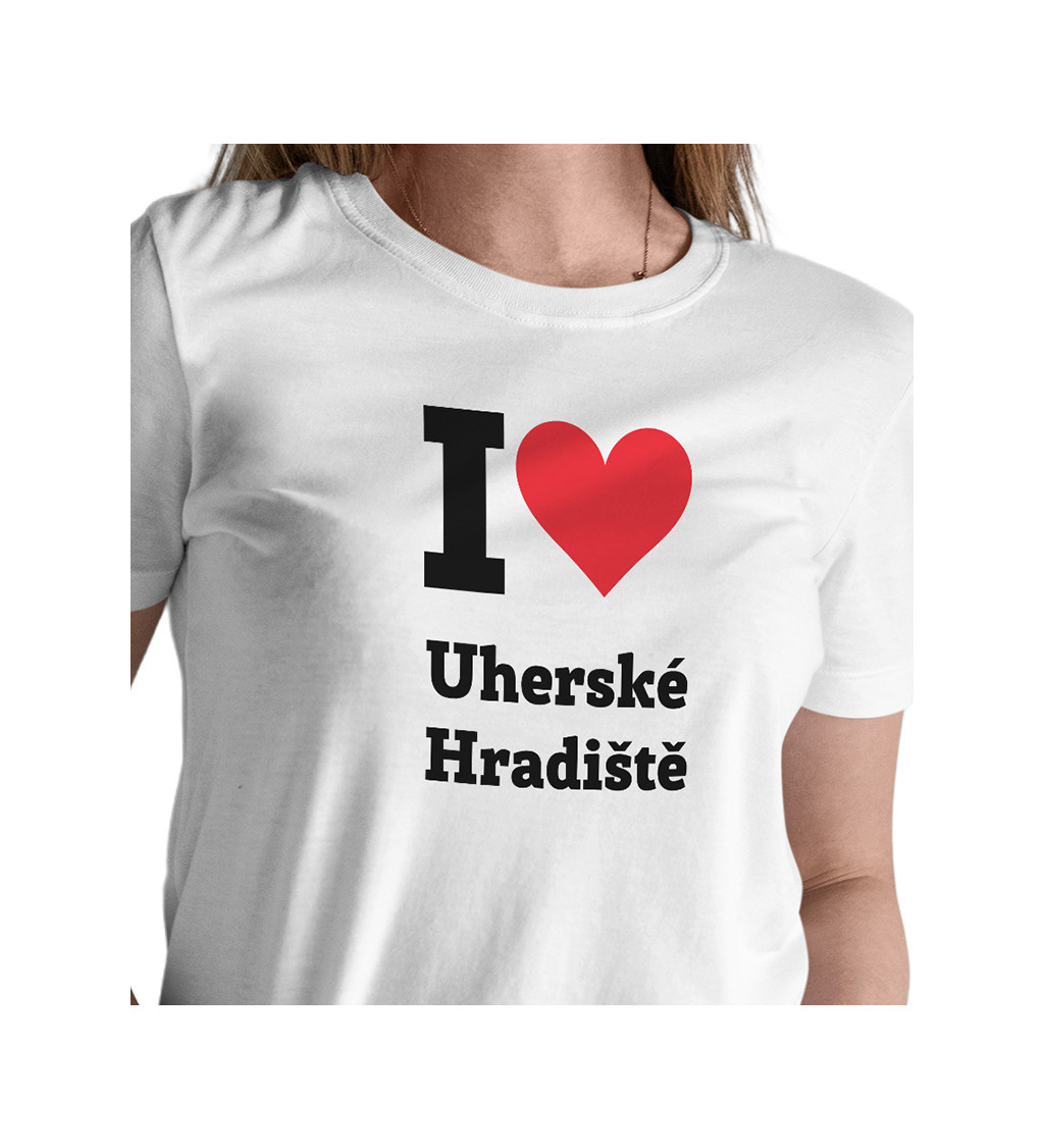 Dámské triko bílé -I love Uherské Hradiště