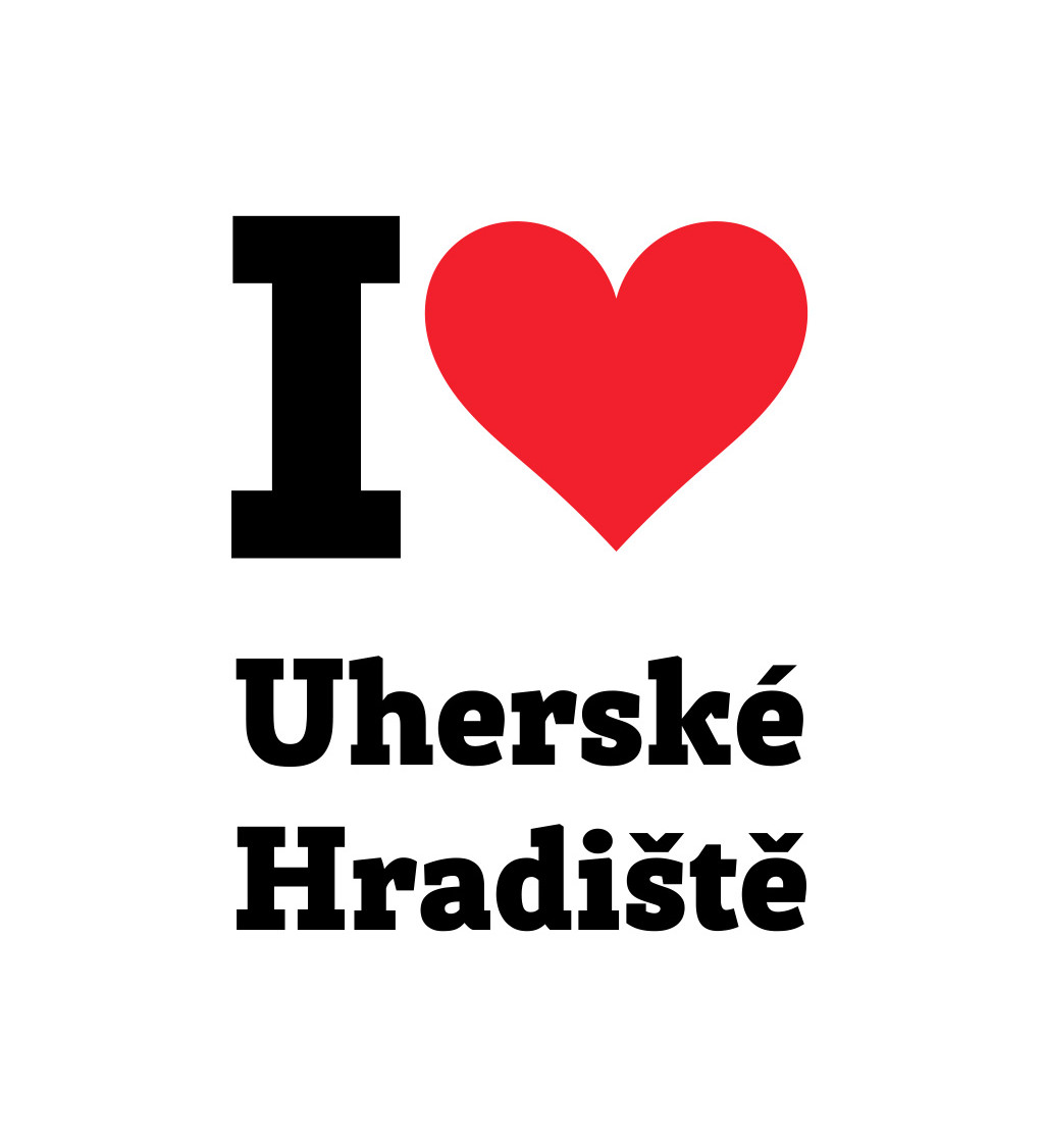 Dámské triko bílé -I love Uherské Hradiště