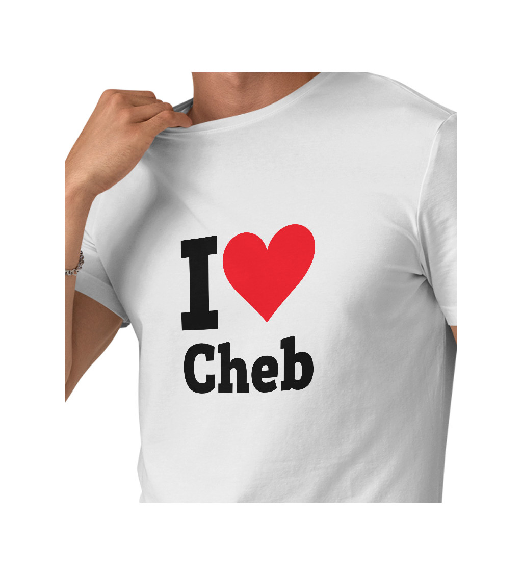 Pánské triko bílé - I love Cheb