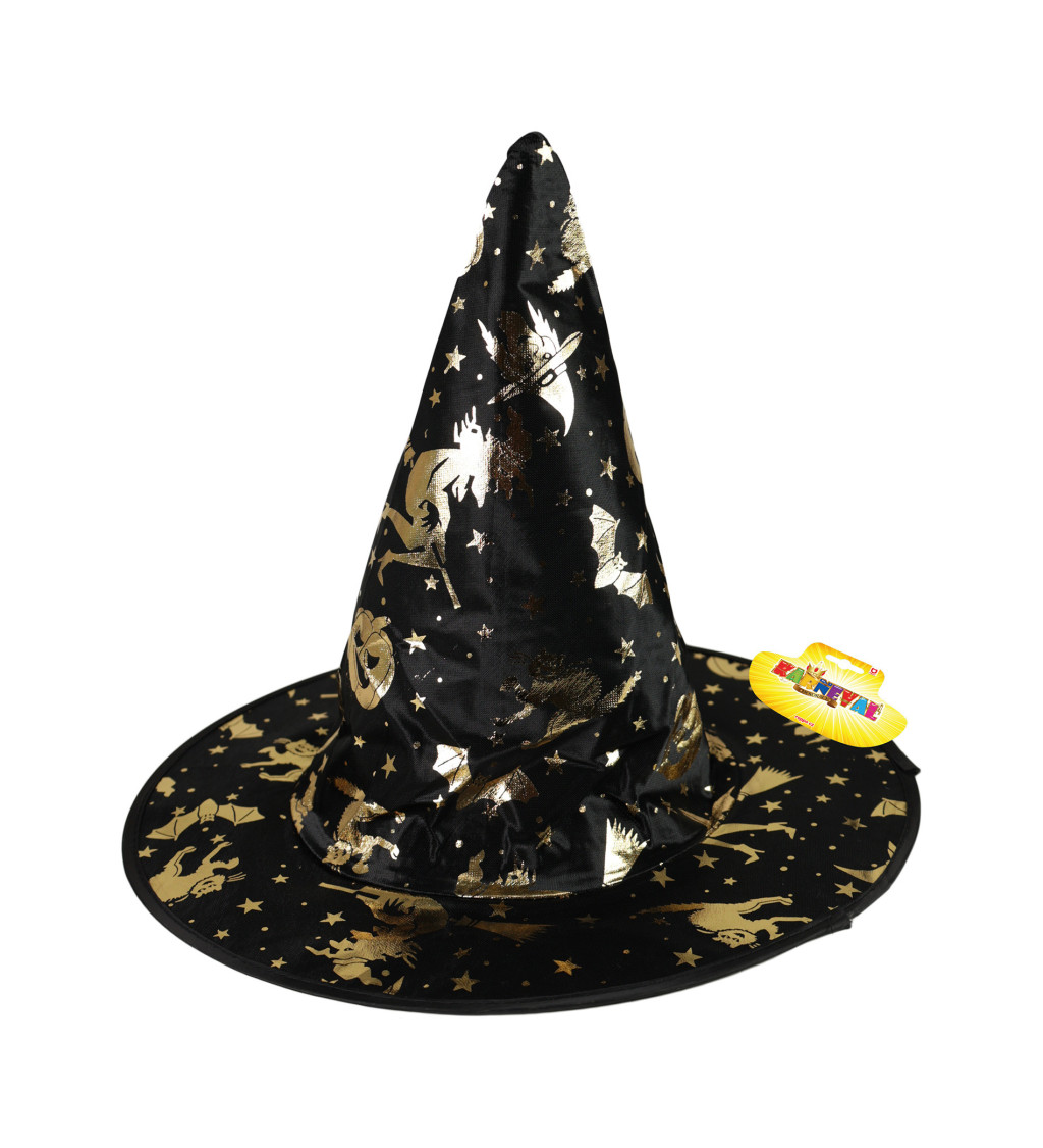 Dětský klobouk pro čaroděje - zlatý