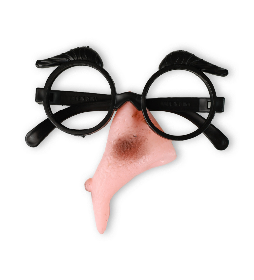 Čarodějnický nos a brýle s obočím