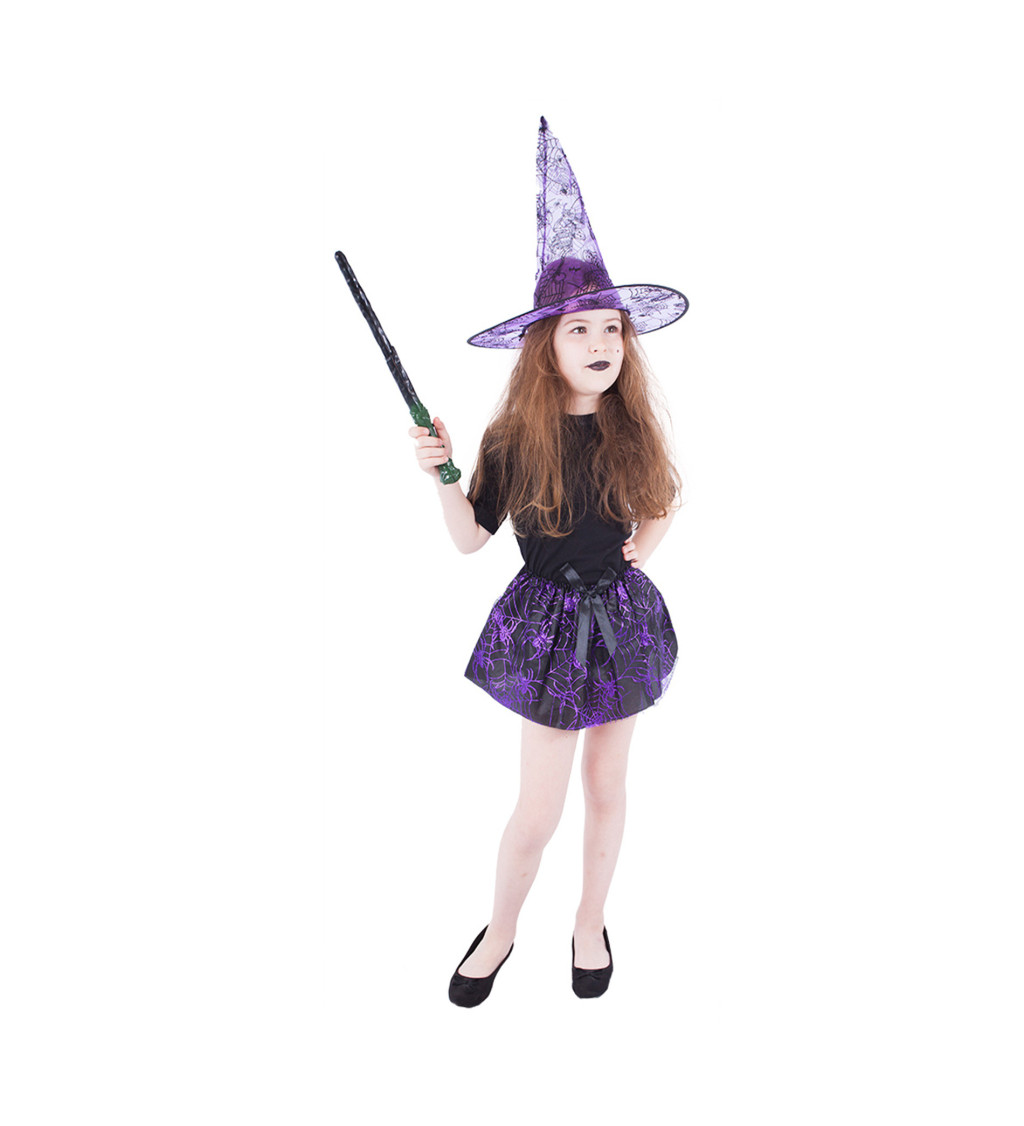 Sukně a klobouk - fialový, čarodějnický