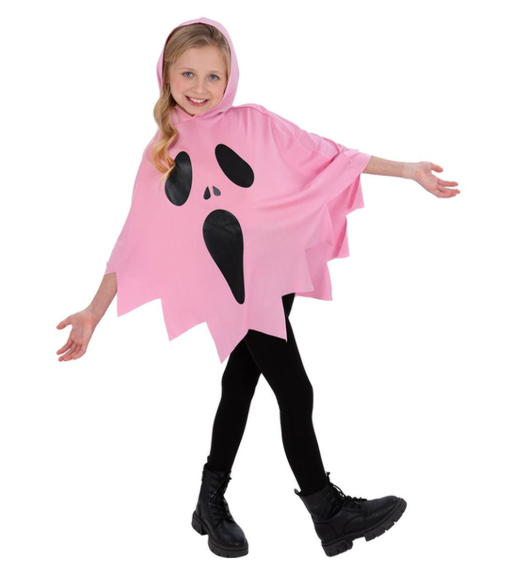 Dětský kostým - růžové pončo Halloween