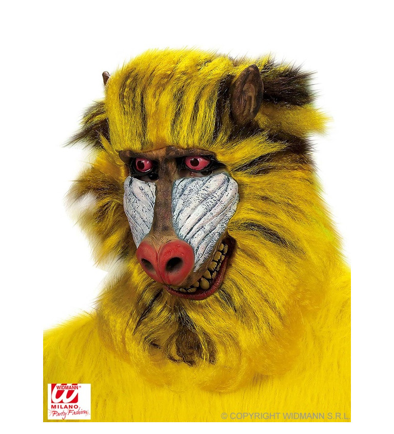 Latexová maska - Žlutý pavián