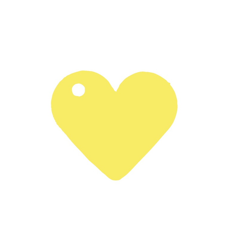 Jmenovka Srdce - žluté