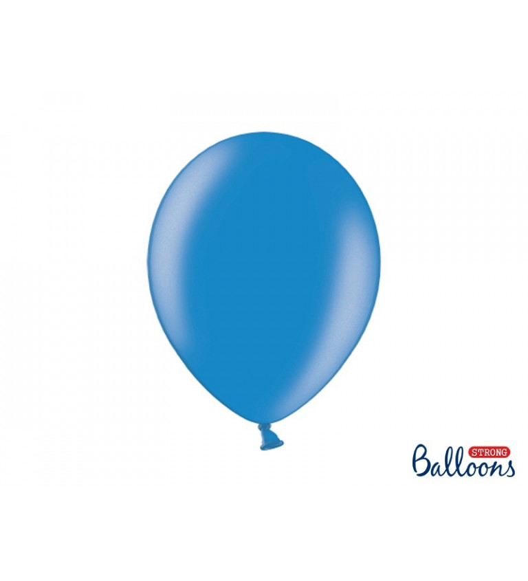 Modré balónky 10 ks (metalické)