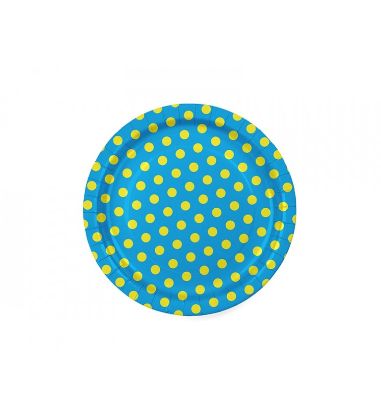 Talířky s puntíky (modro-žluté)
