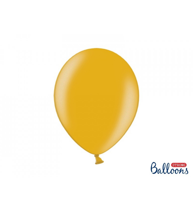 Balónek metalický zlatý - 10 ks