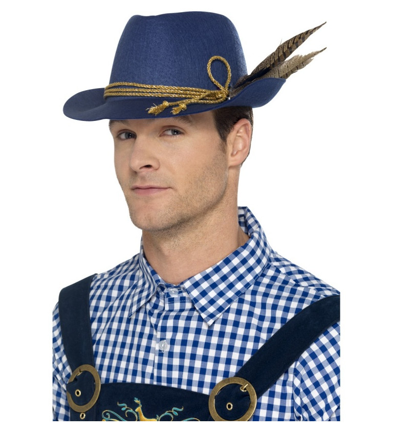 Bavorský klobouk - modrý