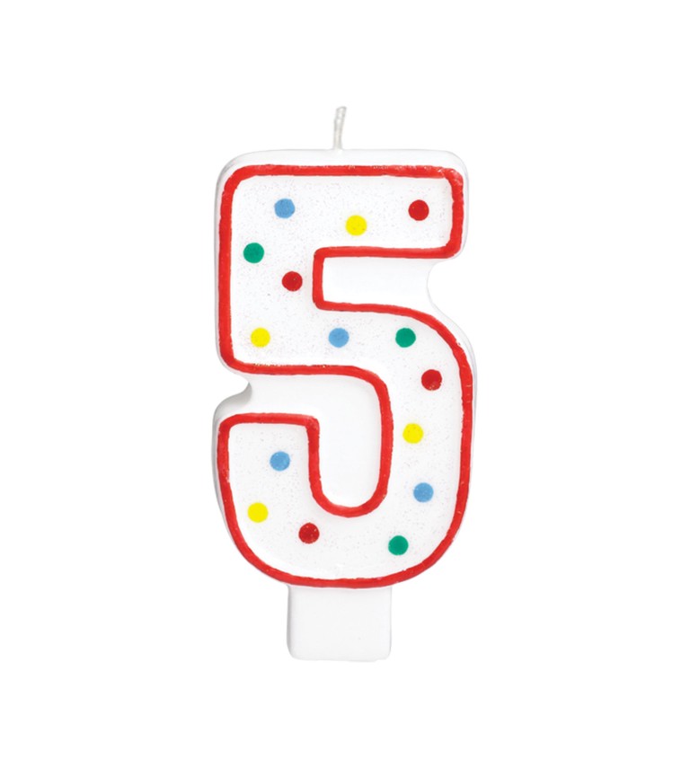 Svíčka na dort číslice 5