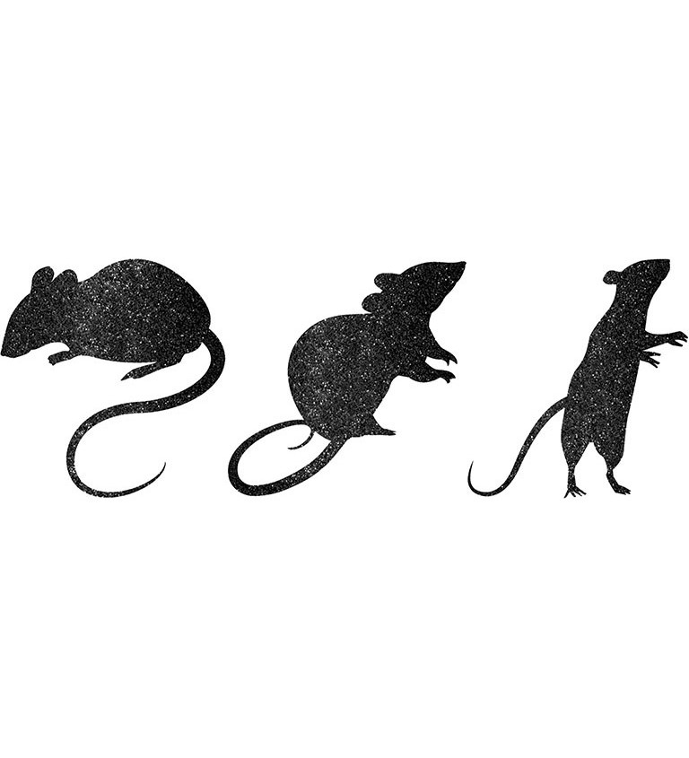 Papírové myšky - třpytivé