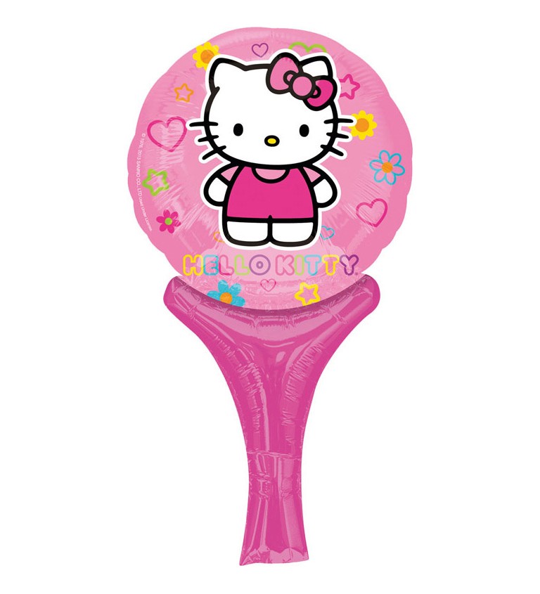 Fóliový balónek lízátko (motiv Hello Kitty)