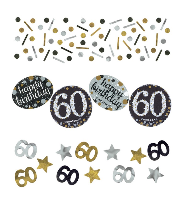 Zlaté narozeninové konfety 60 let