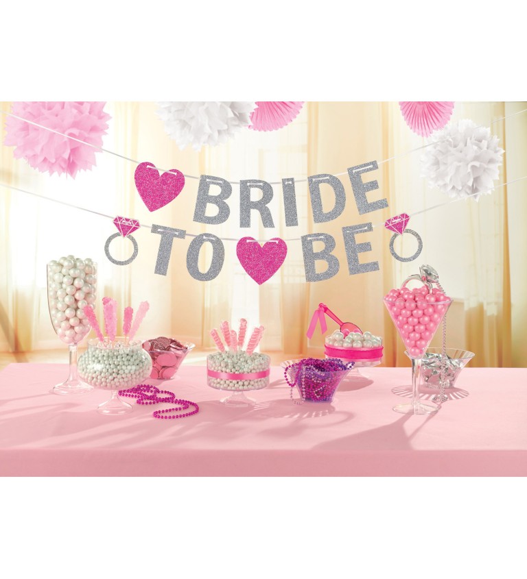Girlanda Bride to be - glitter