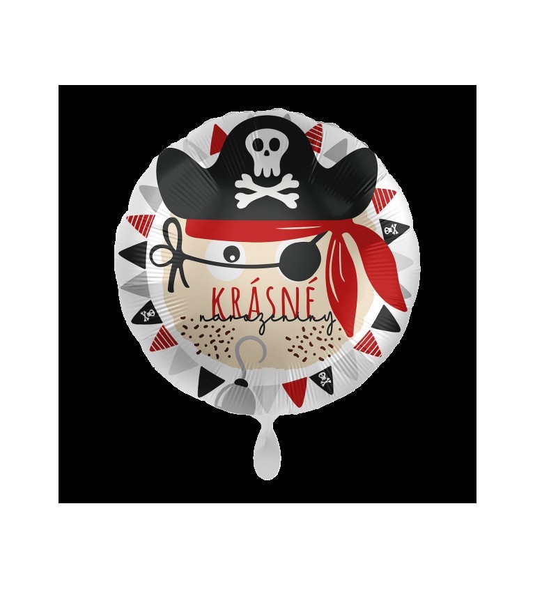 Pirátsky krásné narozeny - fóliový balónek
