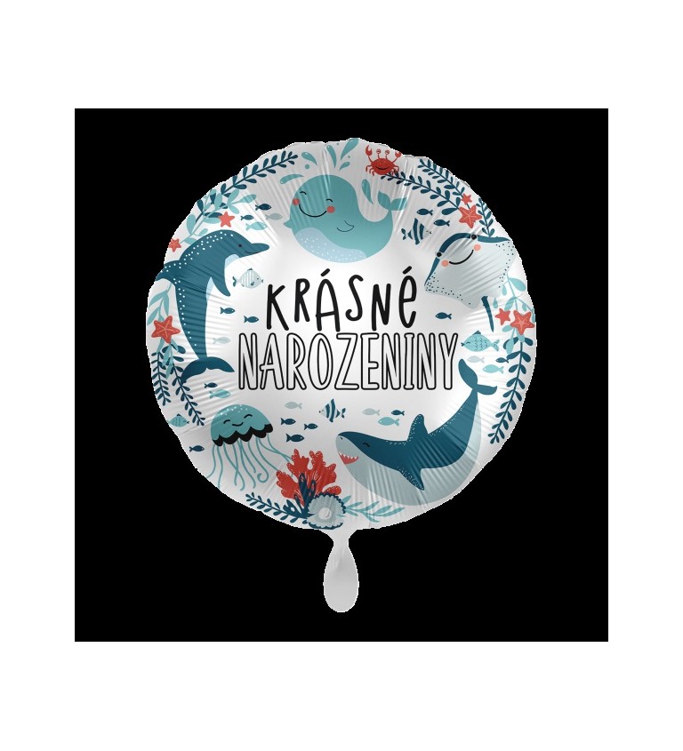 Krásné narozeniny - balónek mořští živočichové