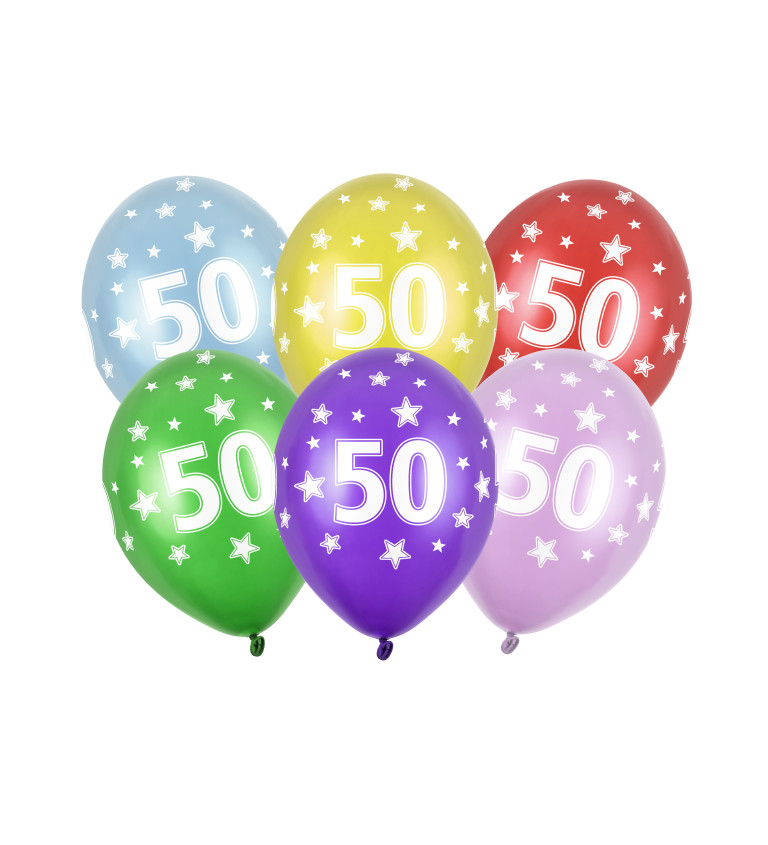 Latexové balónky číslo 50 - 6 ks