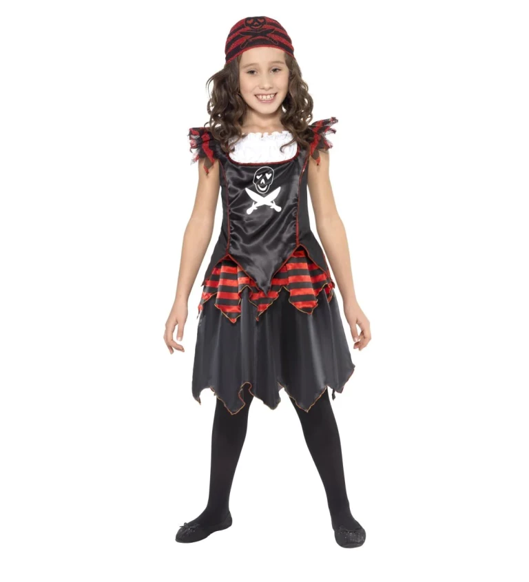 Dětský kostým - Černá pirátka