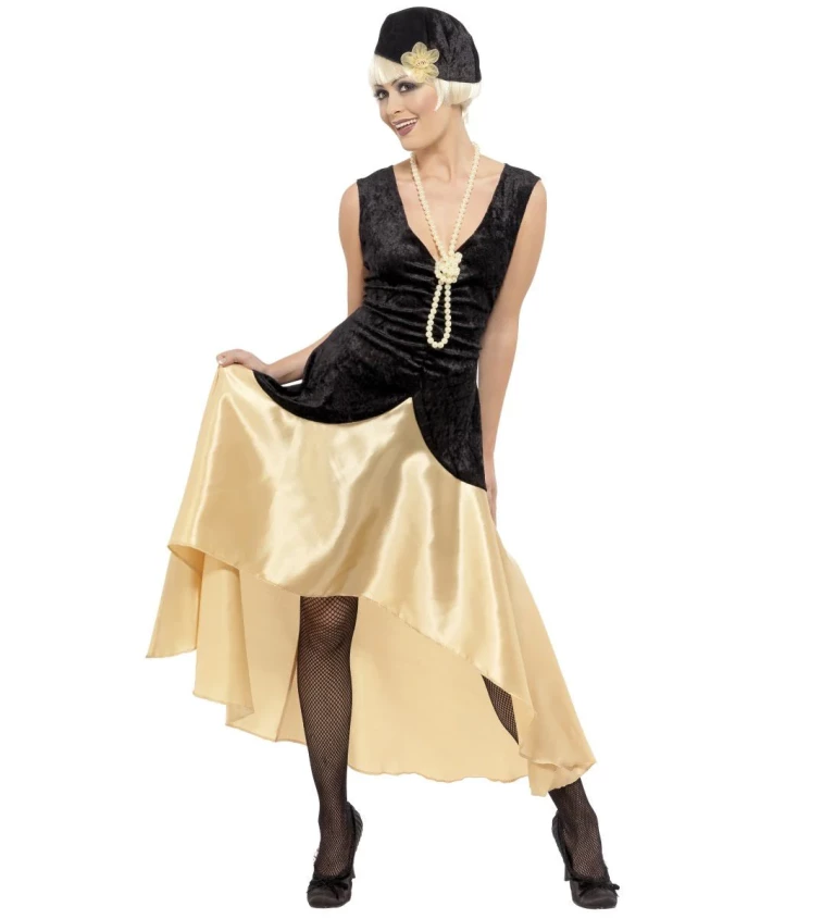 Dámský kostým ze 20. let - zlatá a černá