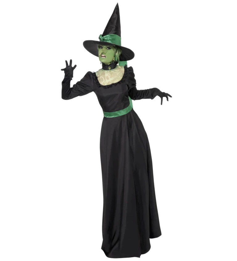Kostým Čarodějnice - zelený pásek