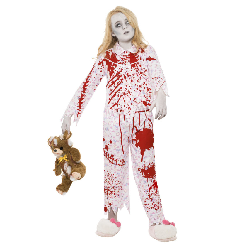 Dětský kostým - zombie girl v pyžamu