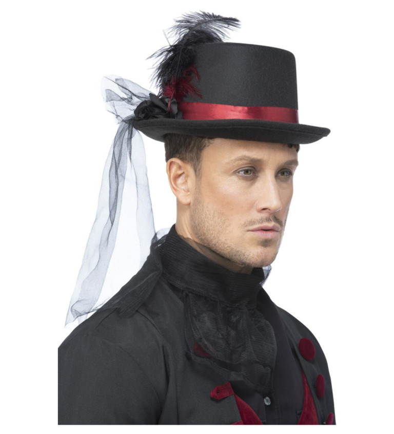 black vamp rose top hat