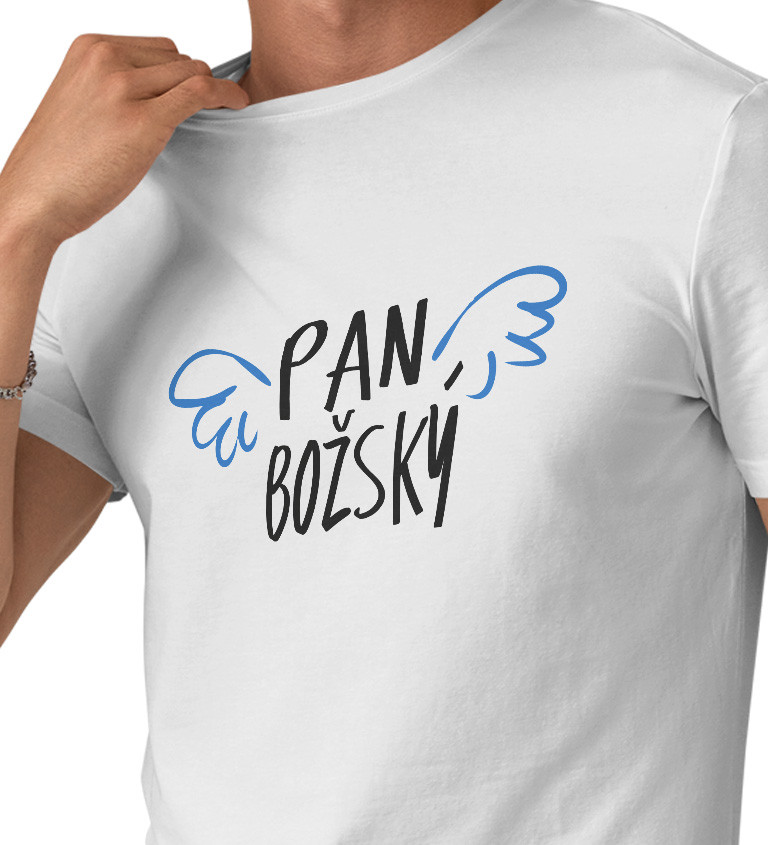 Pánské triko bílé - Pan božský, křídla